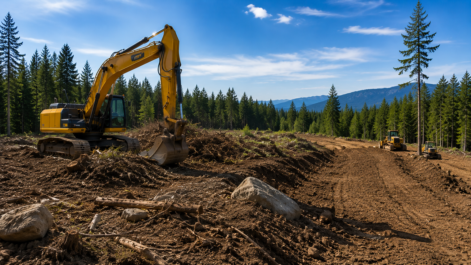 Land clearing and grading project in British Columbia